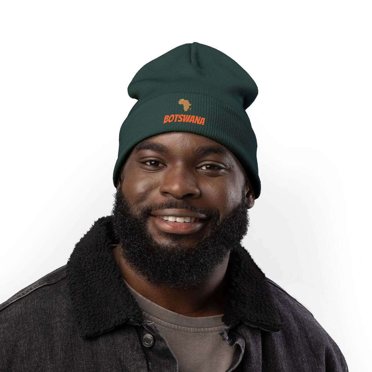 Africa on Your Mind? Personalized Embroidered Knit Beanie | amari
