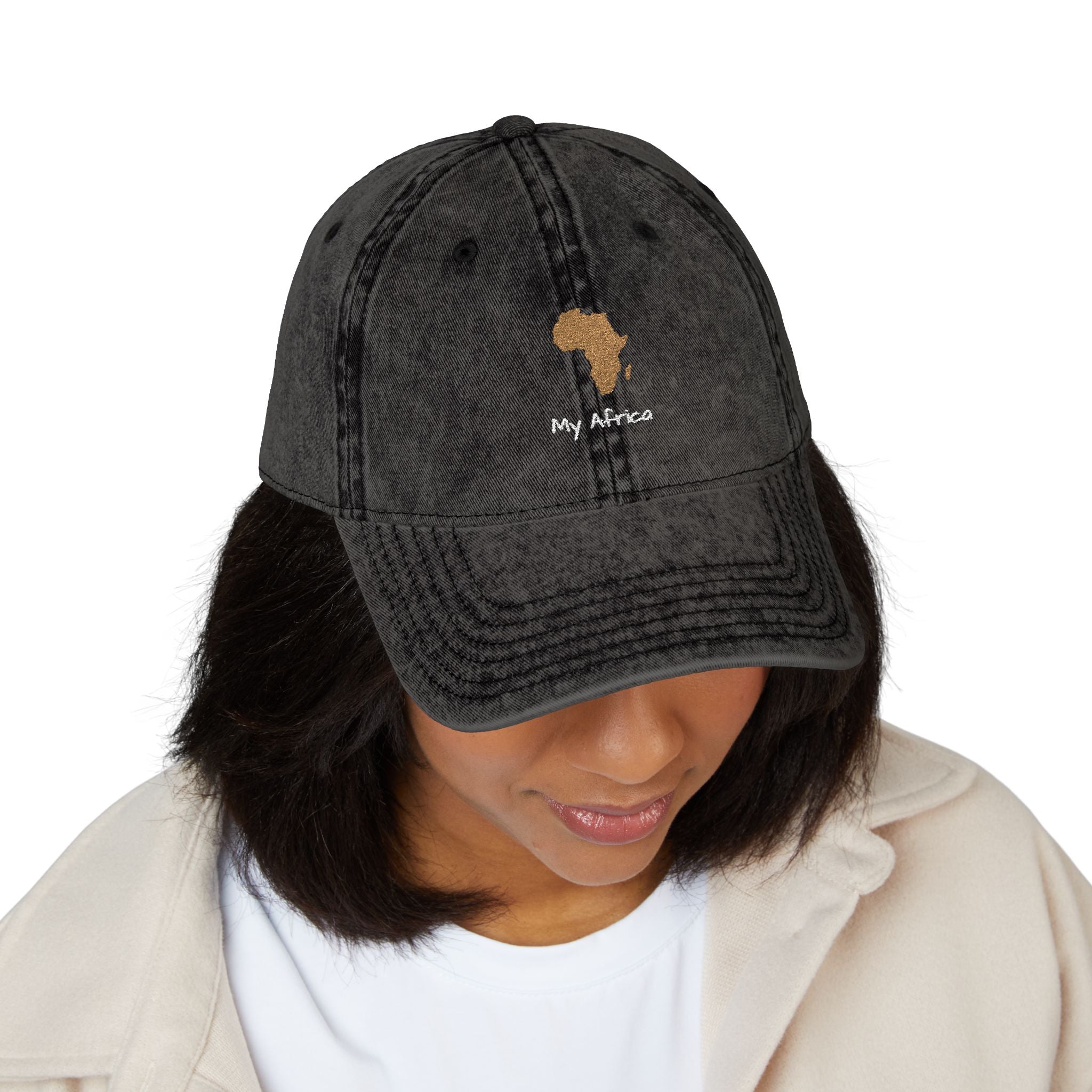 Africa FEELINGS | Personalized Vintage African Map Embroidered Cap | amari