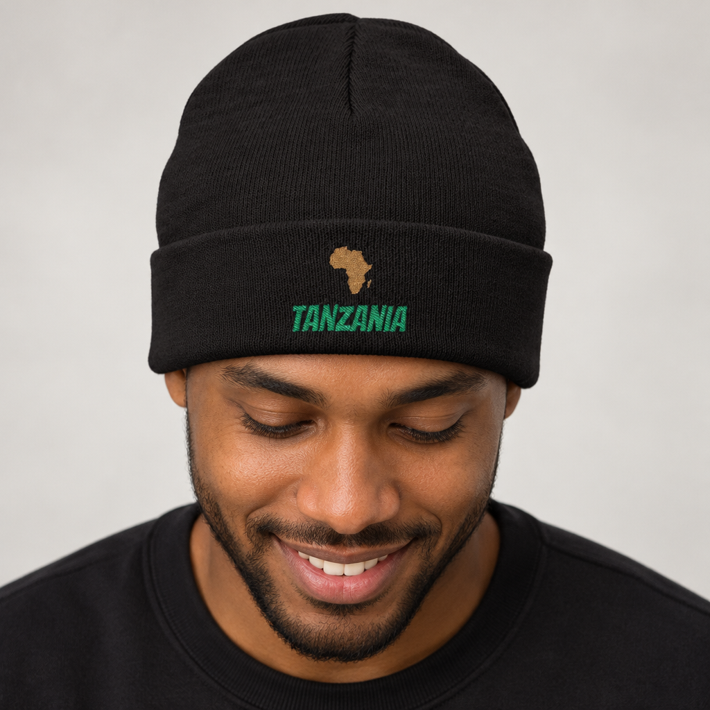 Africa on Your Mind? Personalized Embroidered Knit Beanie | amari
