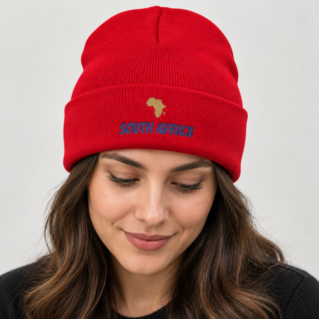 Africa on Your Mind? Personalized Embroidered Knit Beanie | amari