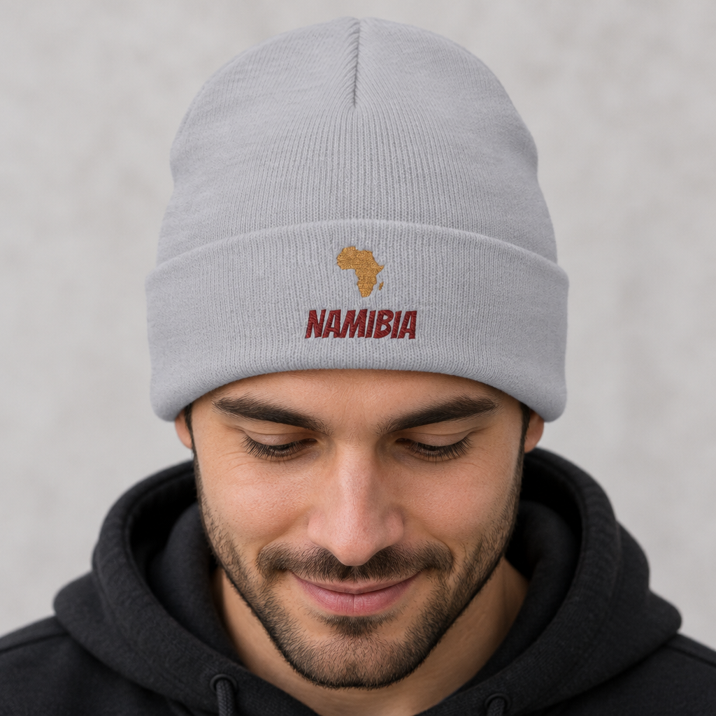 Africa on Your Mind? Personalized Embroidered Knit Beanie | amari