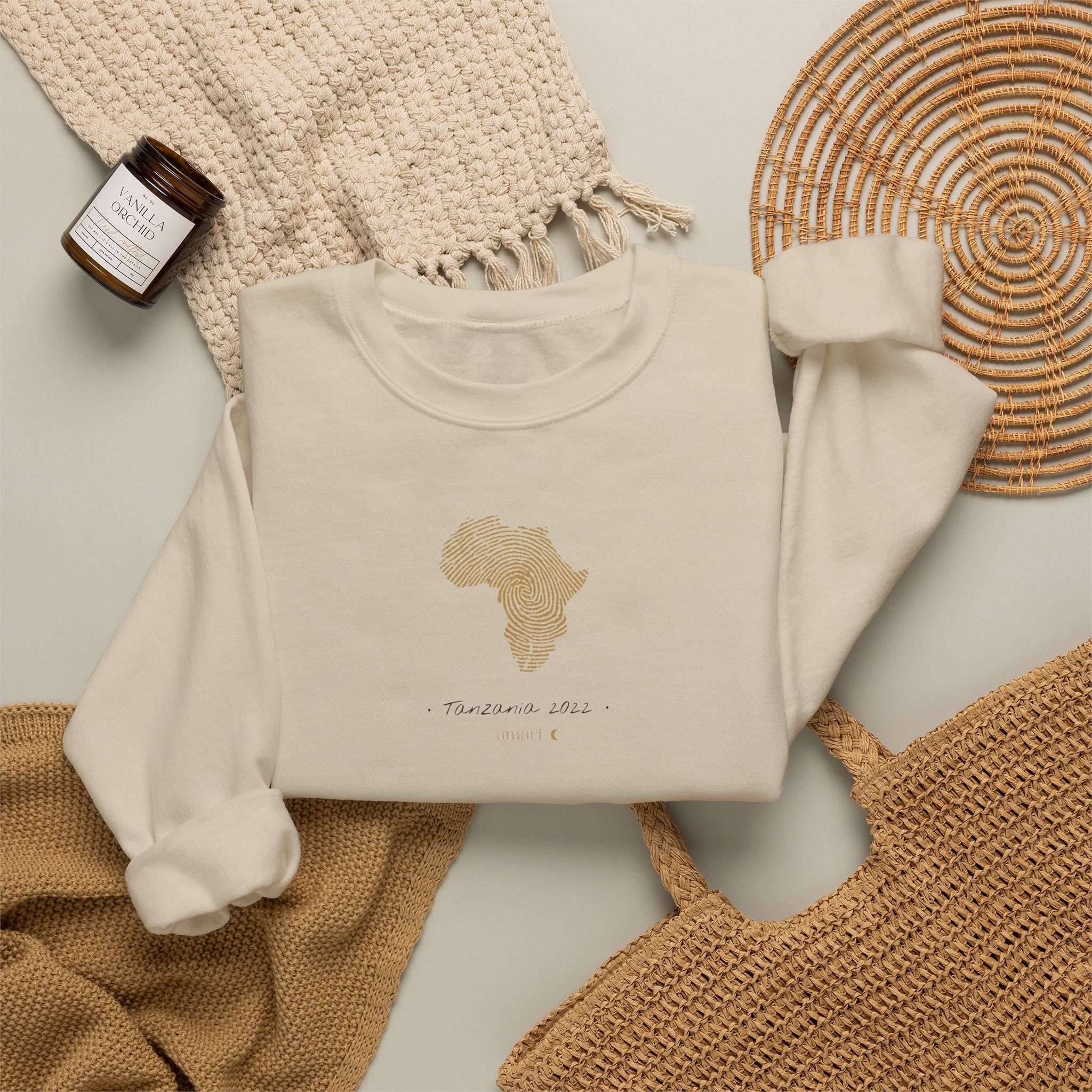 YOUR Africa | Personalized African Fingerprint Map Sweatshirt | Unisex Streetwear | amari